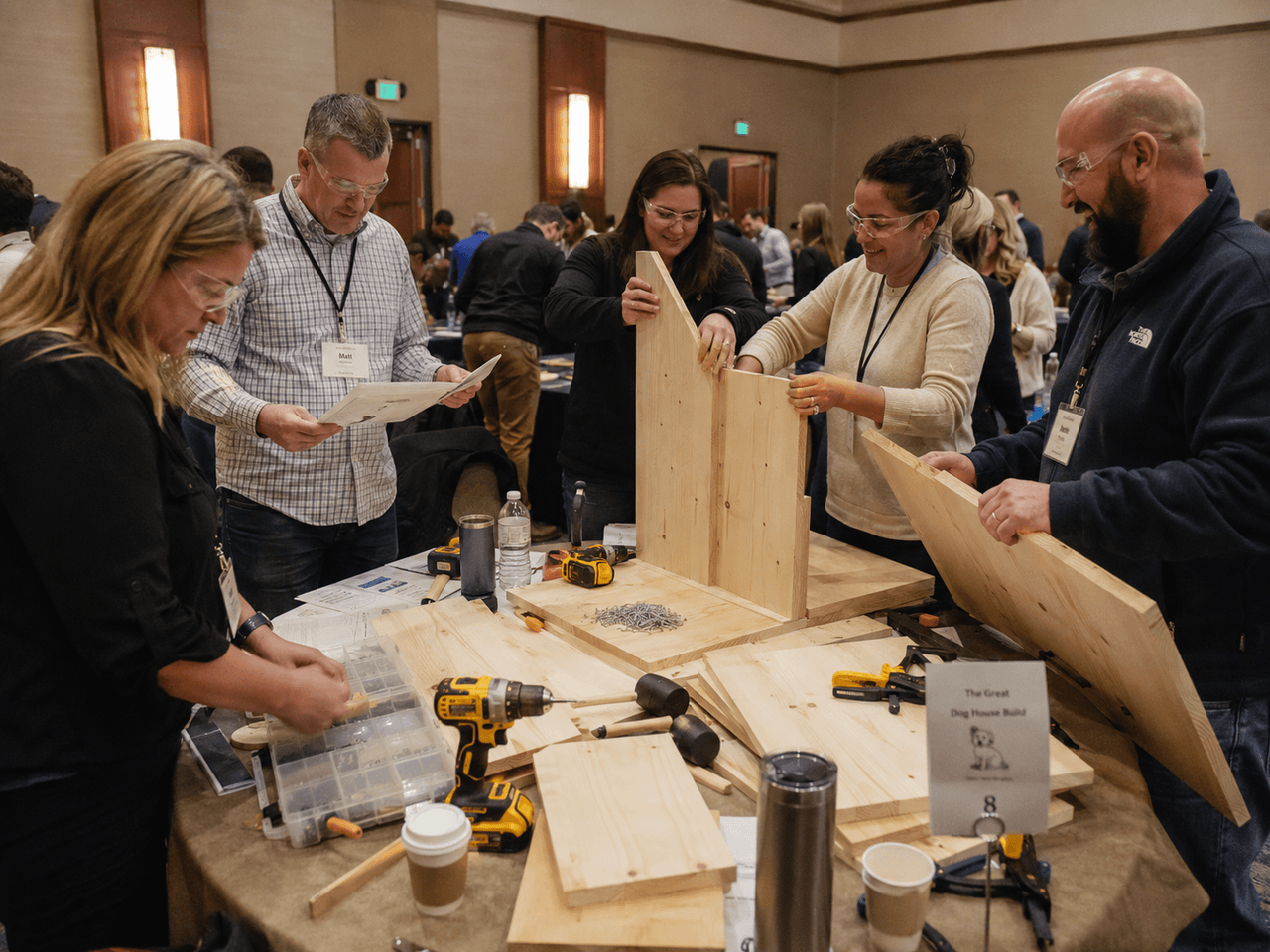 Dog House Building Dallas — Housewarming team building with Building Teams